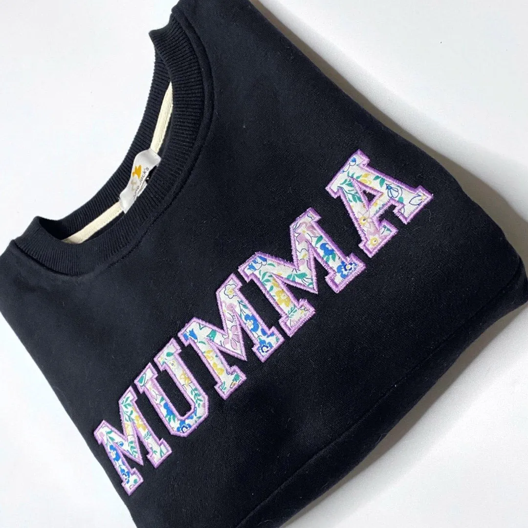 Luxury Liberty London ™ 'MUMMA' Appliqué Breastfeeding Sweatshirt