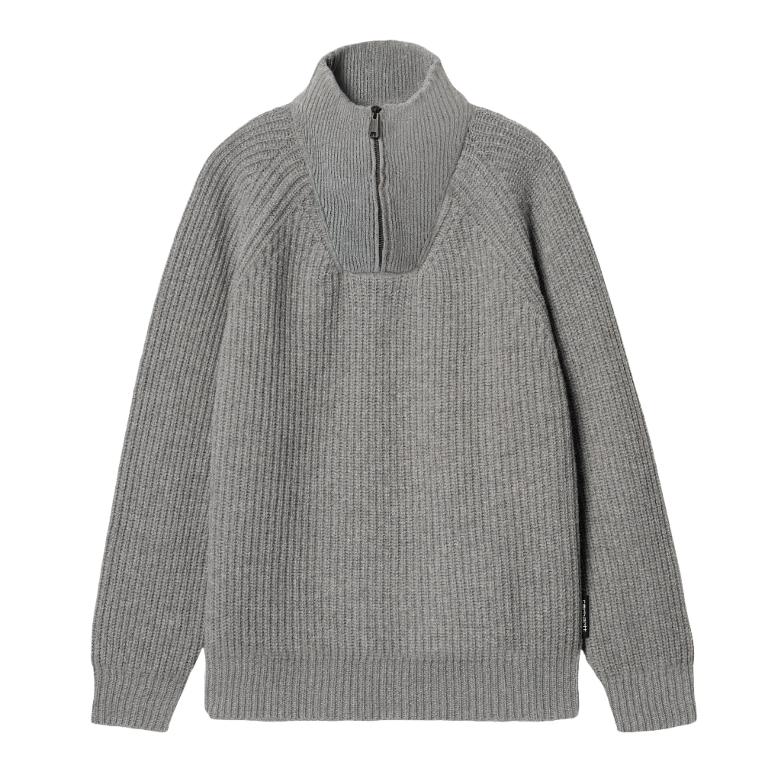 MARLON HALF ZIP SWEATER GREY HEATHER