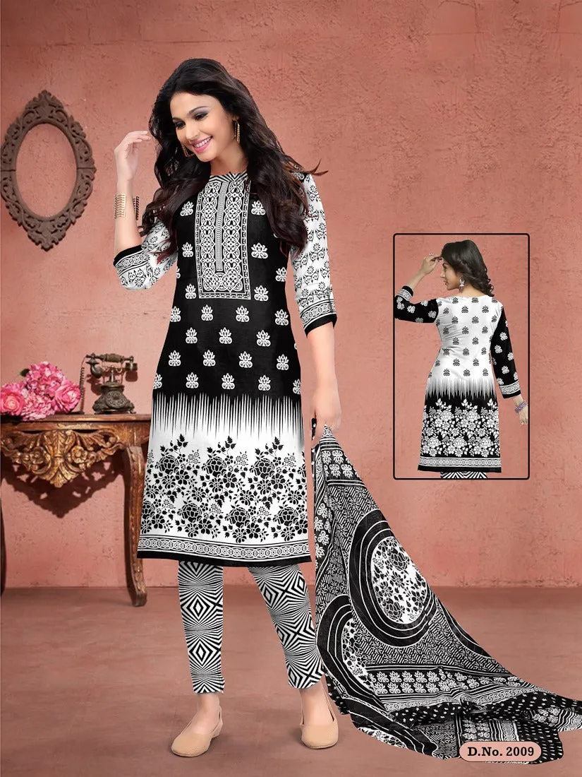 Meenaxi Presents Black Queen Cotton Casual Wear Salwar Kameez