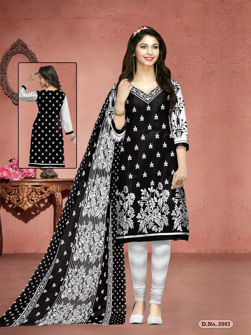 Meenaxi Presents Black Queen Cotton Casual Wear Salwar Kameez