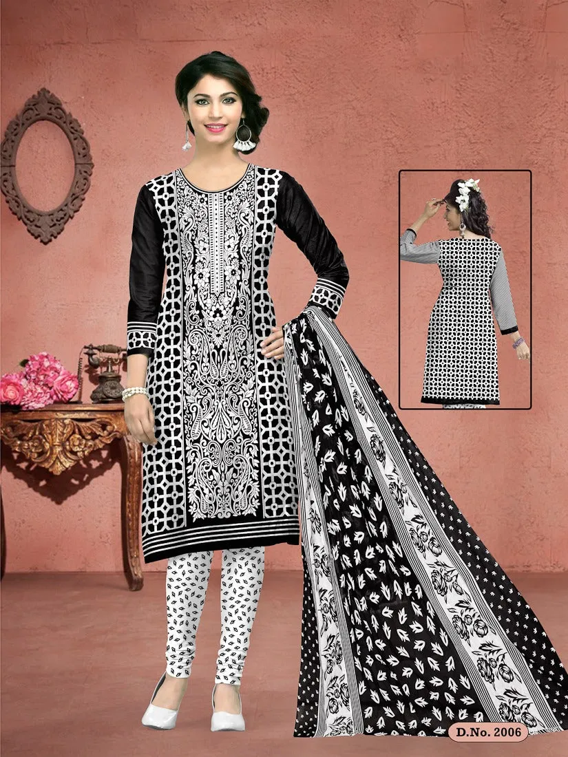 Meenaxi Presents Black Queen Cotton Casual Wear Salwar Kameez