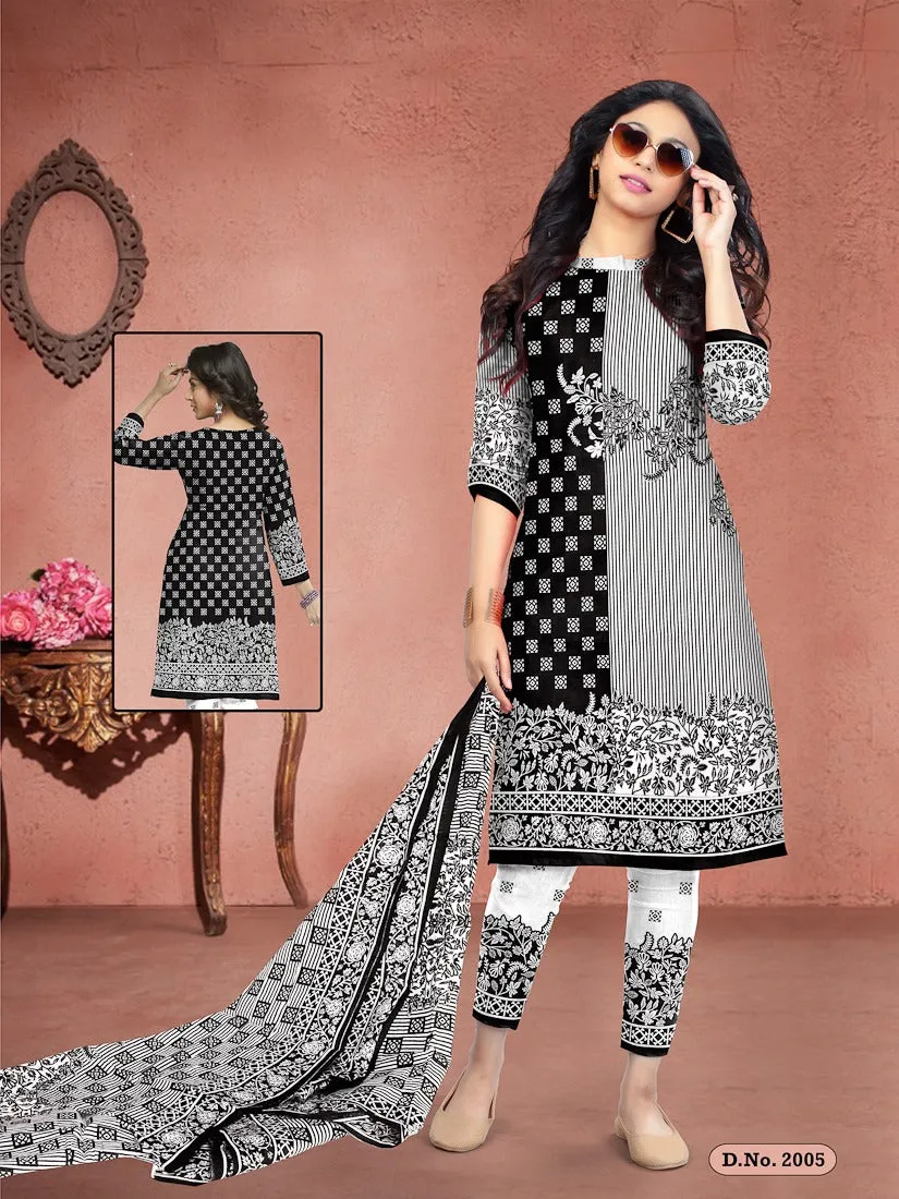 Meenaxi Presents Black Queen Cotton Casual Wear Salwar Kameez