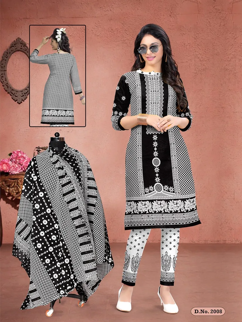 Meenaxi Presents Black Queen Cotton Casual Wear Salwar Kameez