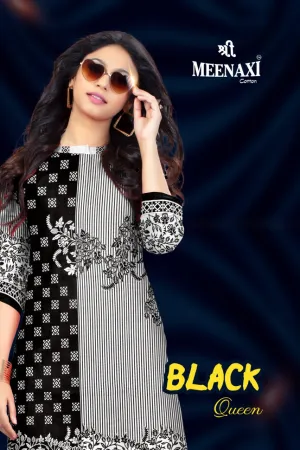 Meenaxi Presents Black Queen Cotton Casual Wear Salwar Kameez