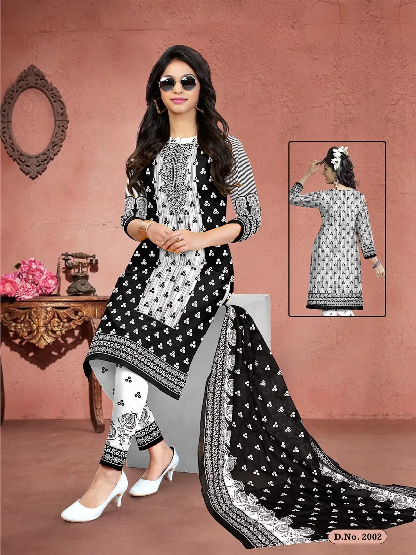 Meenaxi Presents Black Queen Cotton Casual Wear Salwar Kameez