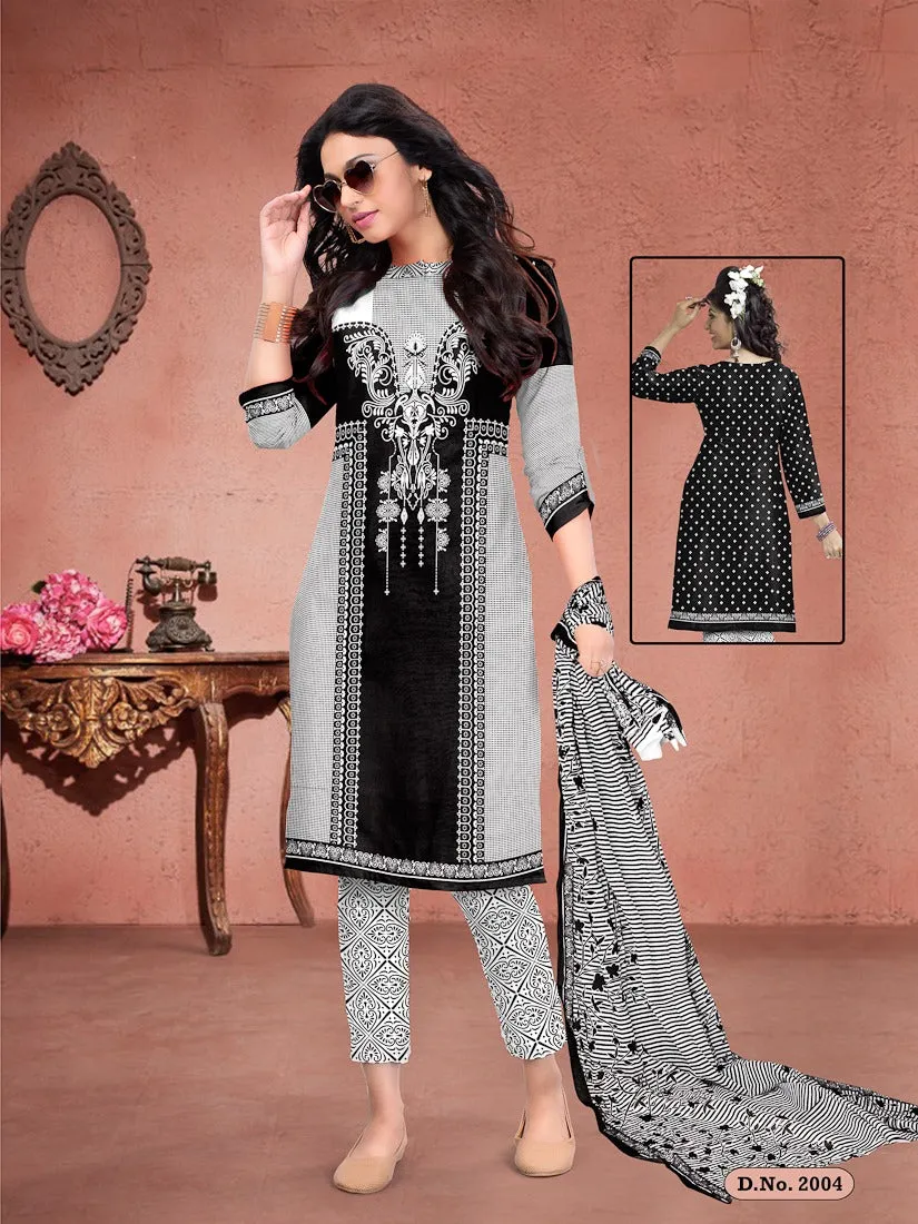Meenaxi Presents Black Queen Cotton Casual Wear Salwar Kameez