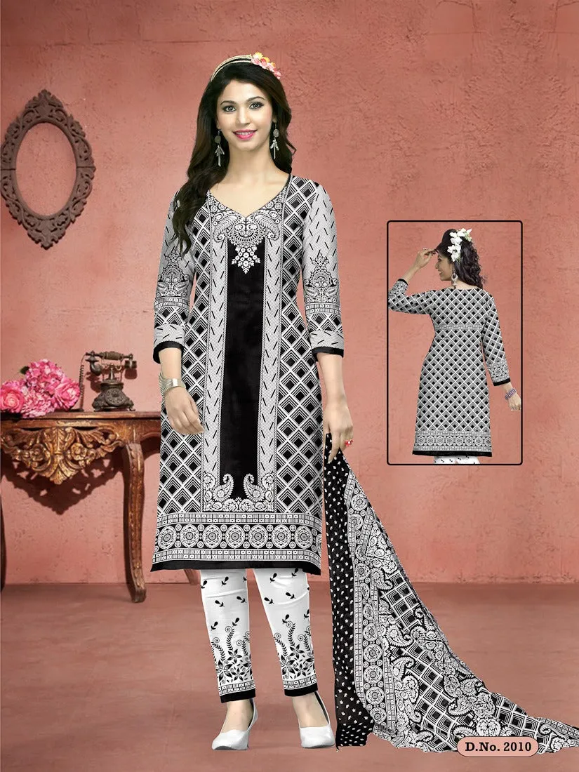 Meenaxi Presents Black Queen Cotton Casual Wear Salwar Kameez