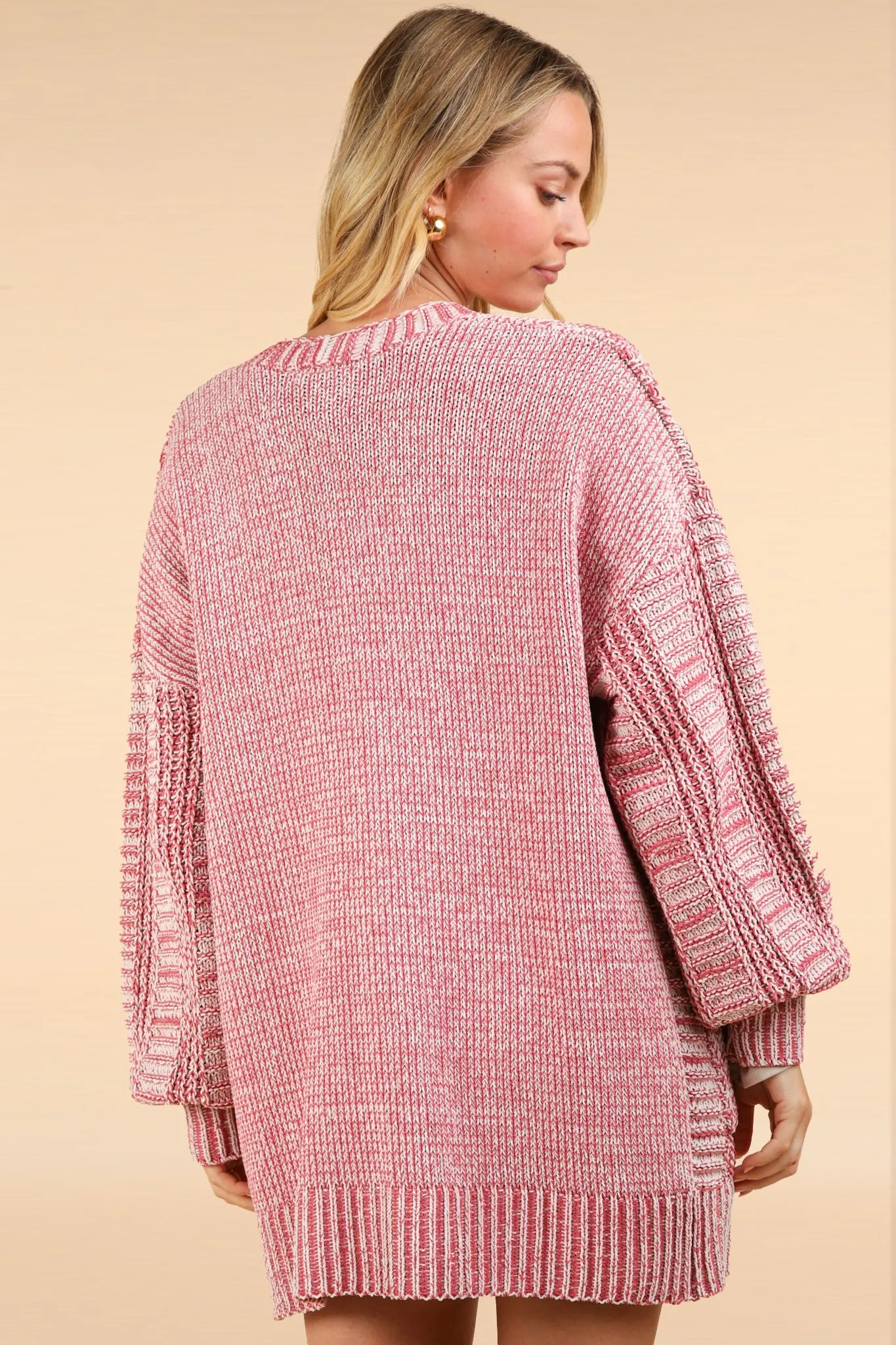 Melanie Cable Knit Open Front Cardigan