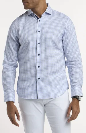 Michelsons of London Mini Check Hybrid Long-Sleeve Shirt