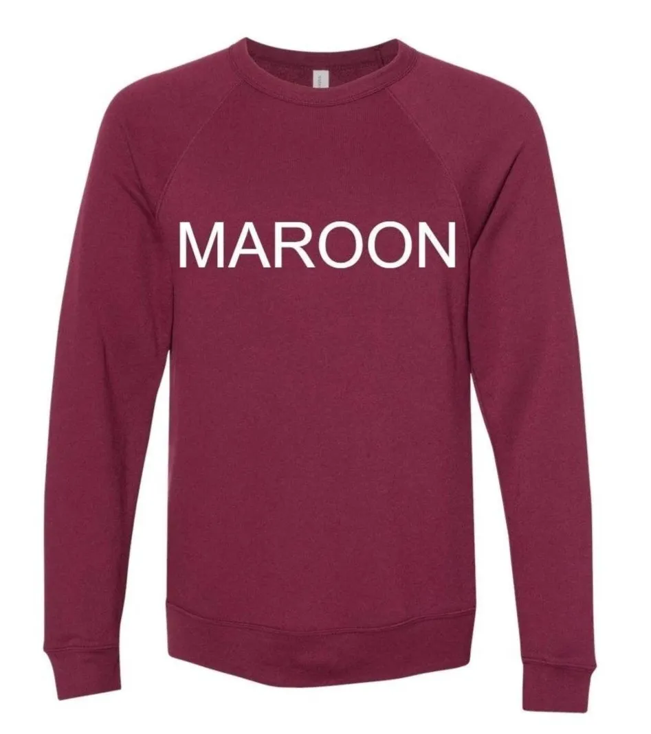 Midwest Pine Crewneck, Fleece Crewneck, Midwest Sweatshirt: Maroon / Medium