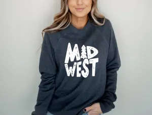 Midwest Pine Crewneck, Fleece Crewneck, Midwest Sweatshirt: Maroon / Medium