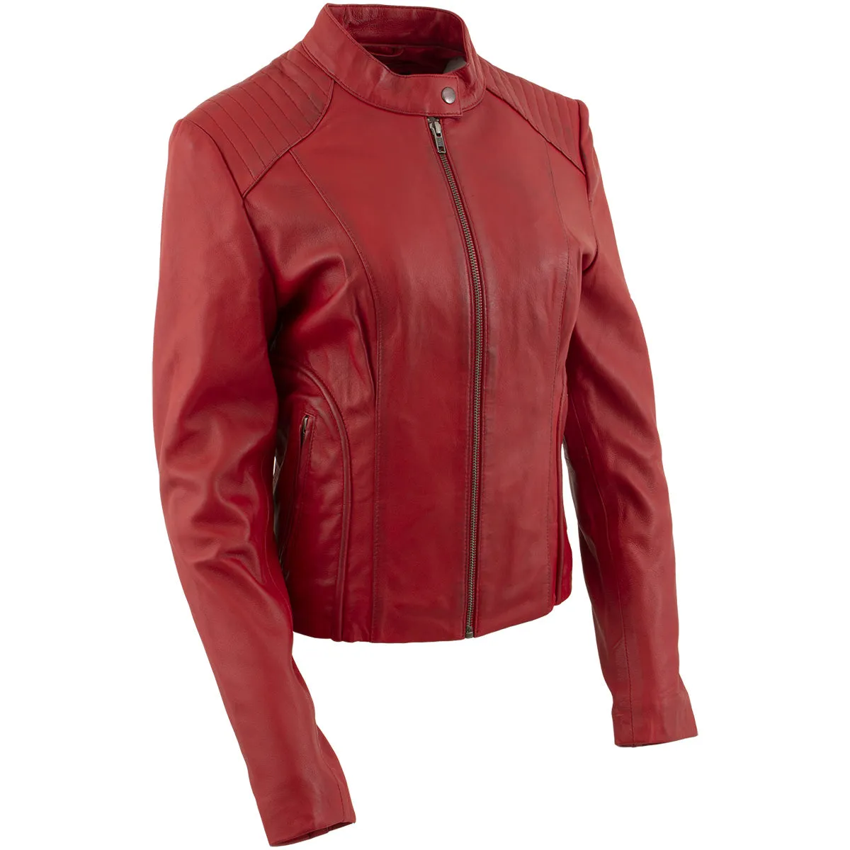 Milwaukee Leather LKL2738 Women's Red Premium Leather Scuba Style