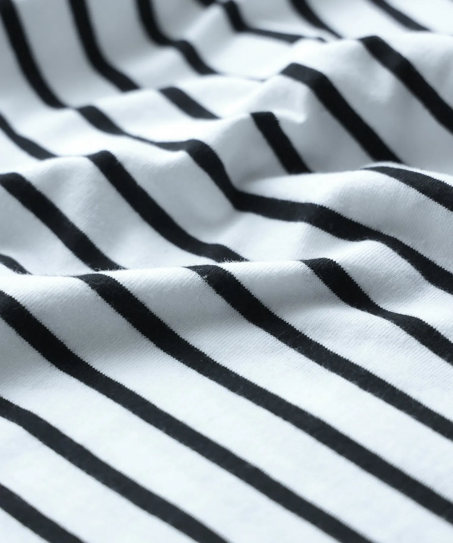 Mock Neck Volume Sleeve Striped Tops