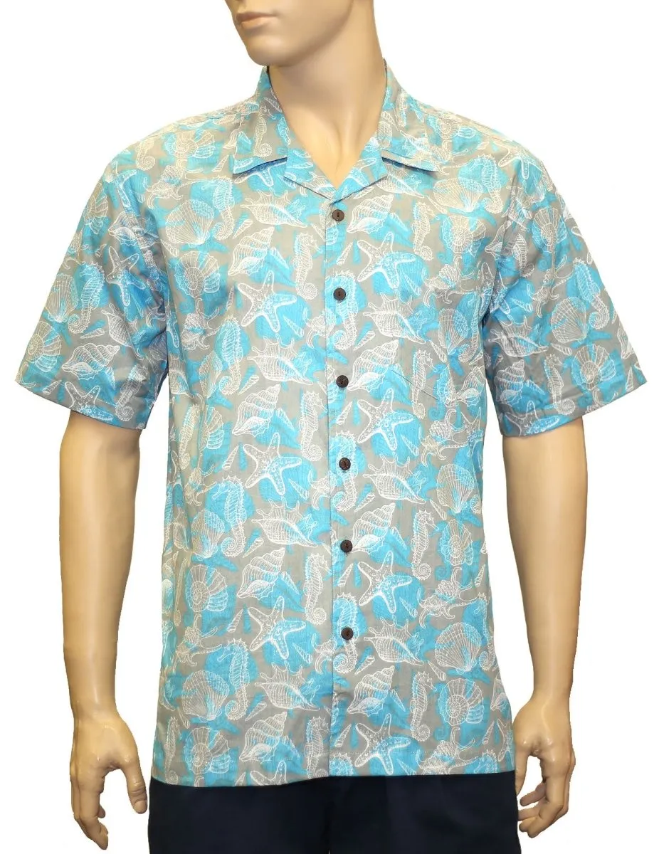 Pacific Sea Life Aloha Cotton Shirt