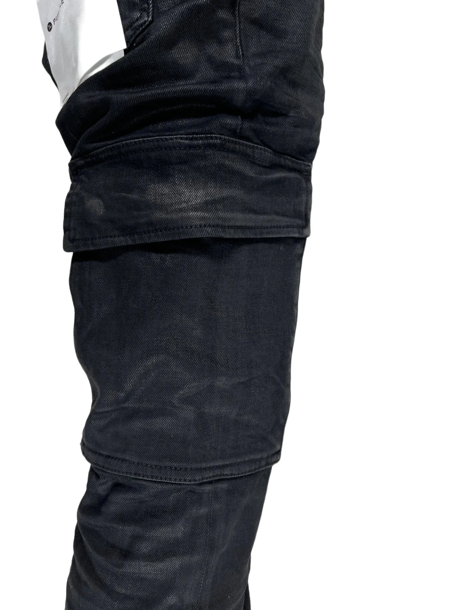 Purple Brand Jeans P004-BLRC Black Resin Cargo Flare Black