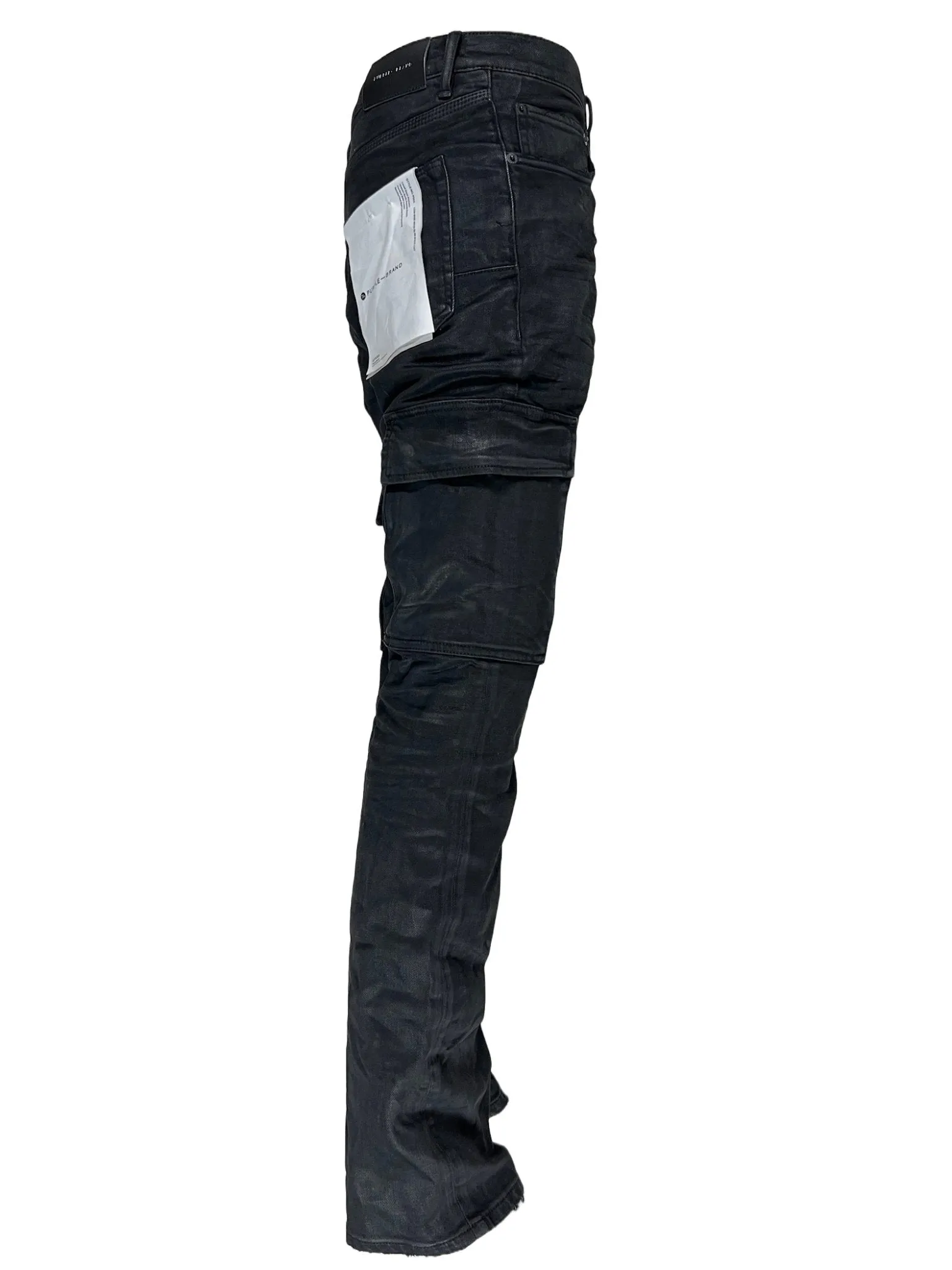 Purple Brand Jeans P004-BLRC Black Resin Cargo Flare Black