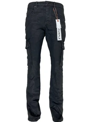 Purple Brand Jeans P004-BLRC Black Resin Cargo Flare Black