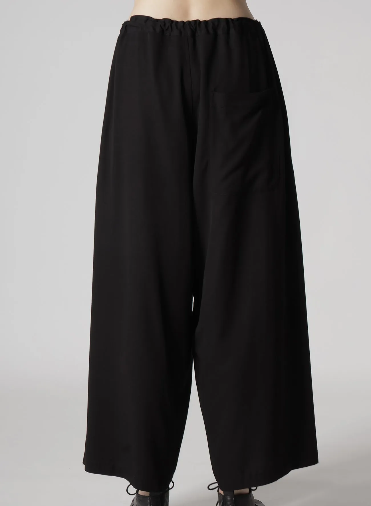 RAYON TWILL FRONT TUCKED WIDE PANTS