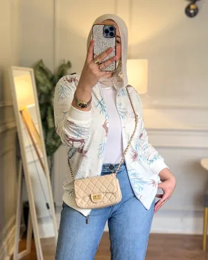 Reindeer Print Bomber Jacket