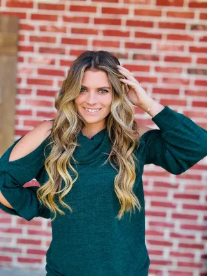Remember You Well Open Shoulder Top - Green