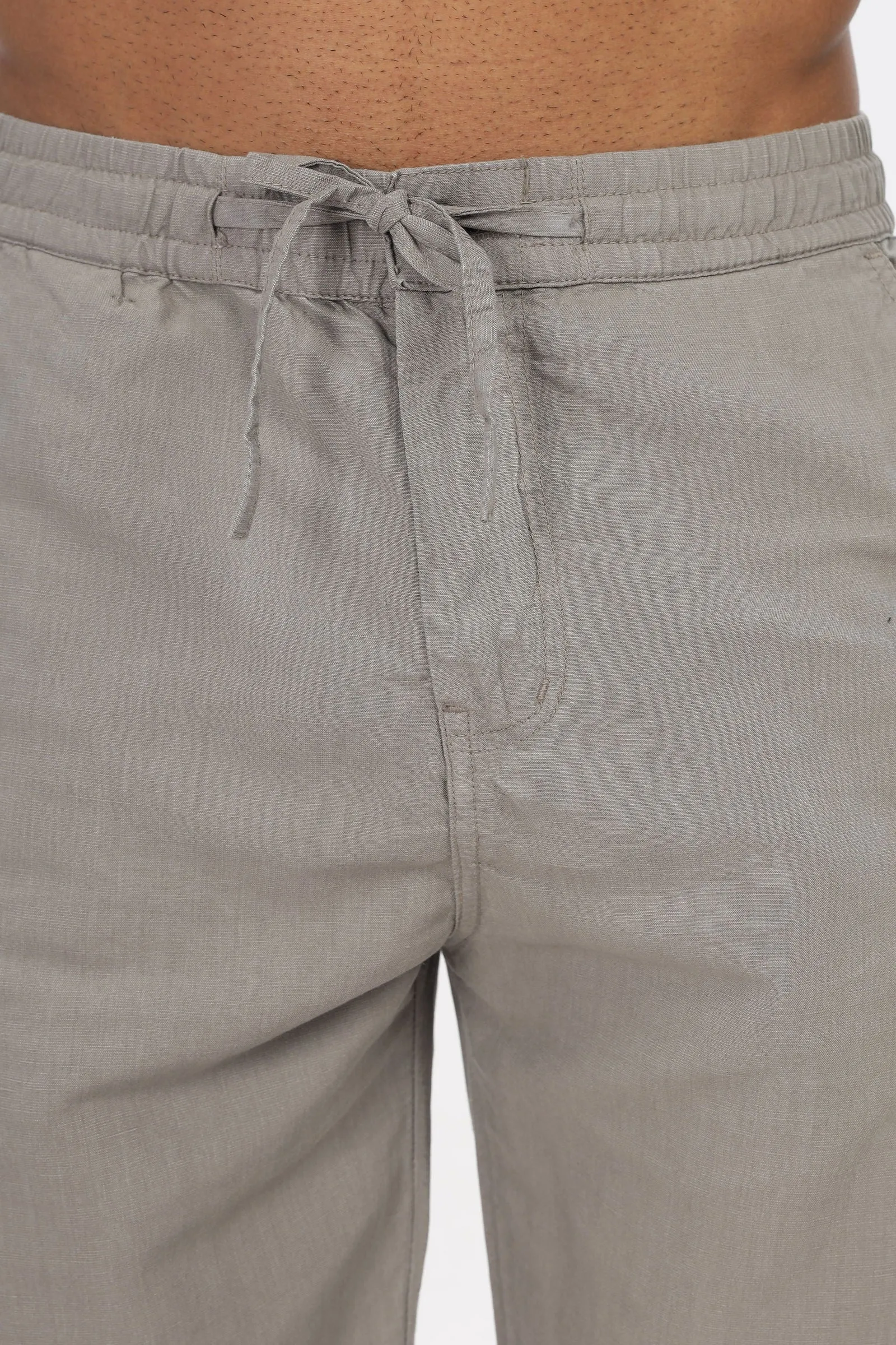 SAINTJONES-LIGHT GREY LINEN PANTS
