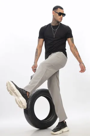 SAINTJONES-LIGHT GREY LINEN PANTS