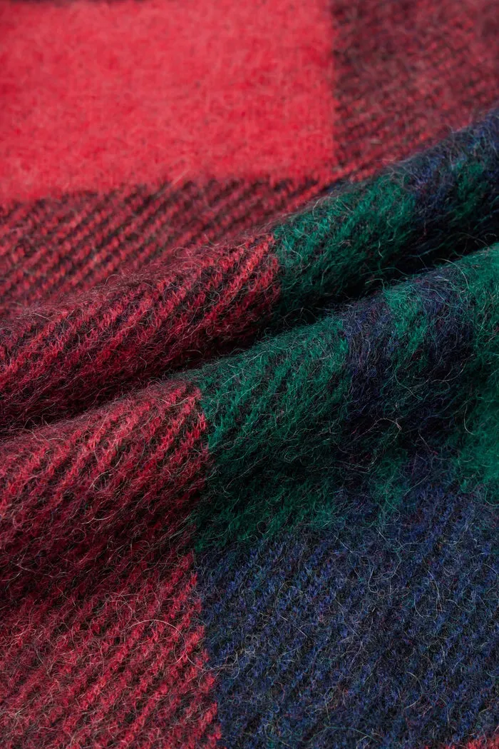 Scottic Plaid Jacquard Cardigan in Baby Alpaca-Merino Blend