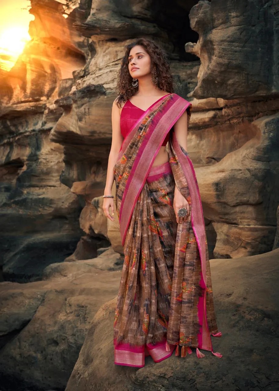Shreyans Fashion Launched Manyawar Pattu Linen Casual Wear Sarees Collection