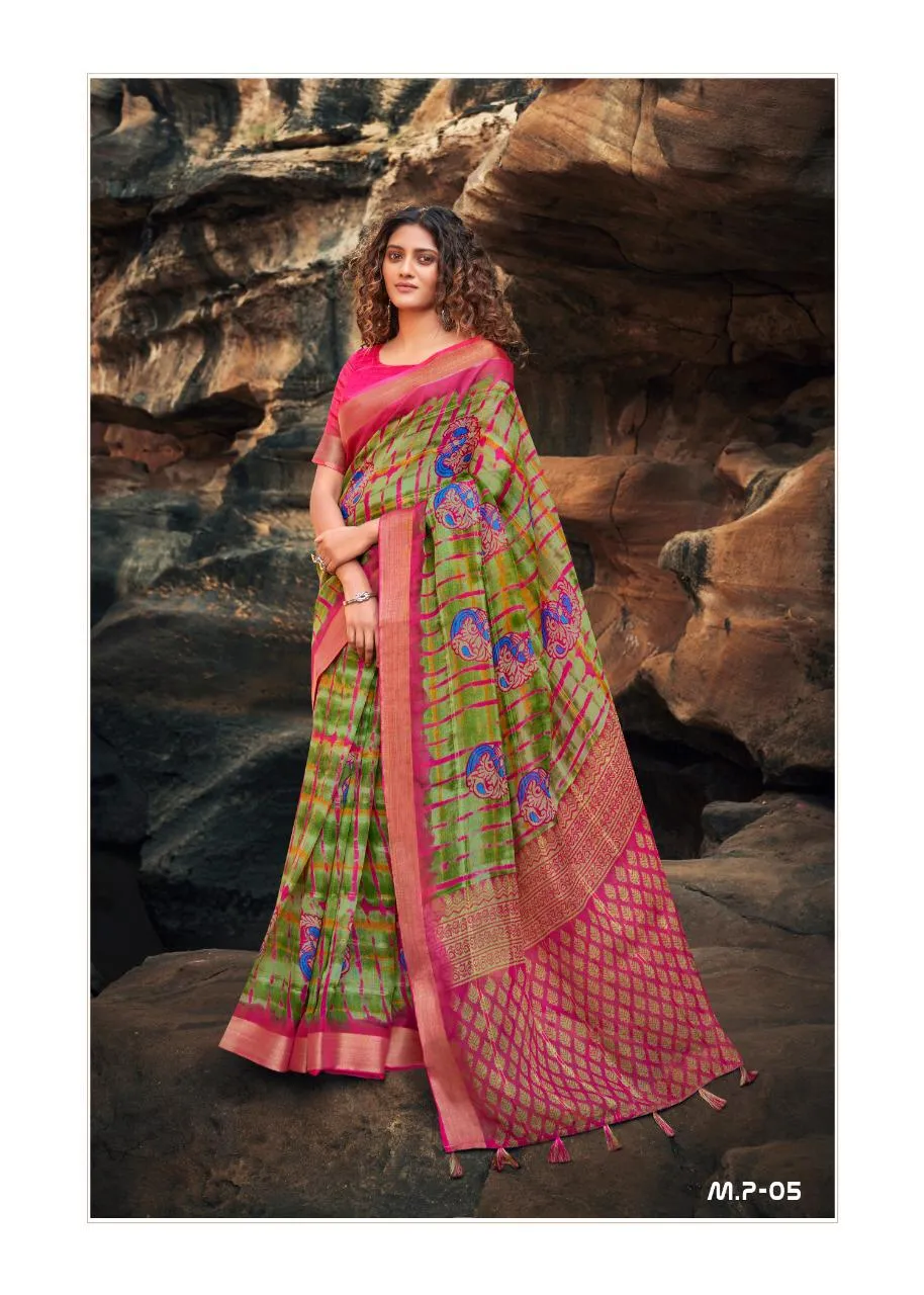 Shreyans Fashion Launched Manyawar Pattu Linen Casual Wear Sarees Collection