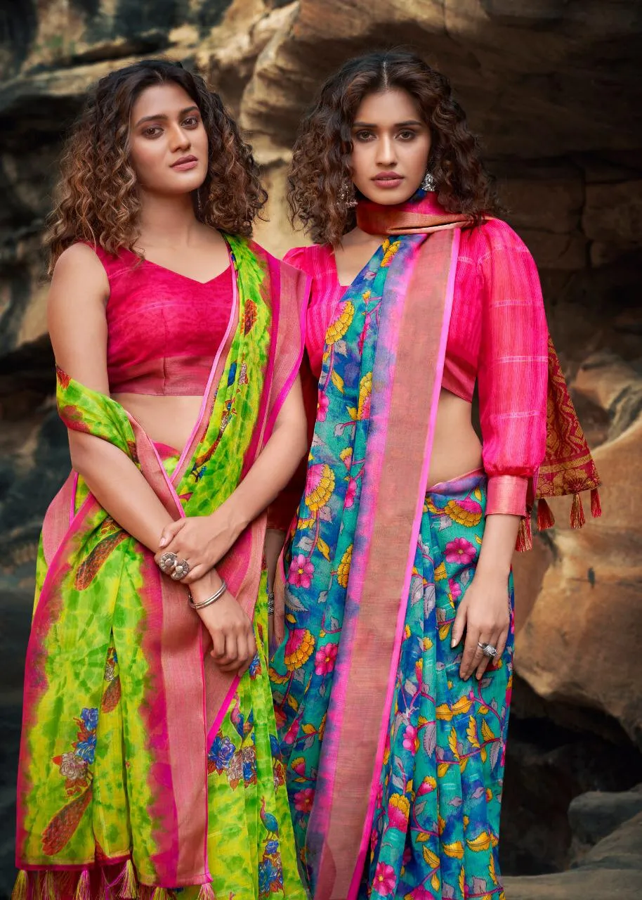 Shreyans Fashion Launched Manyawar Pattu Linen Casual Wear Sarees Collection