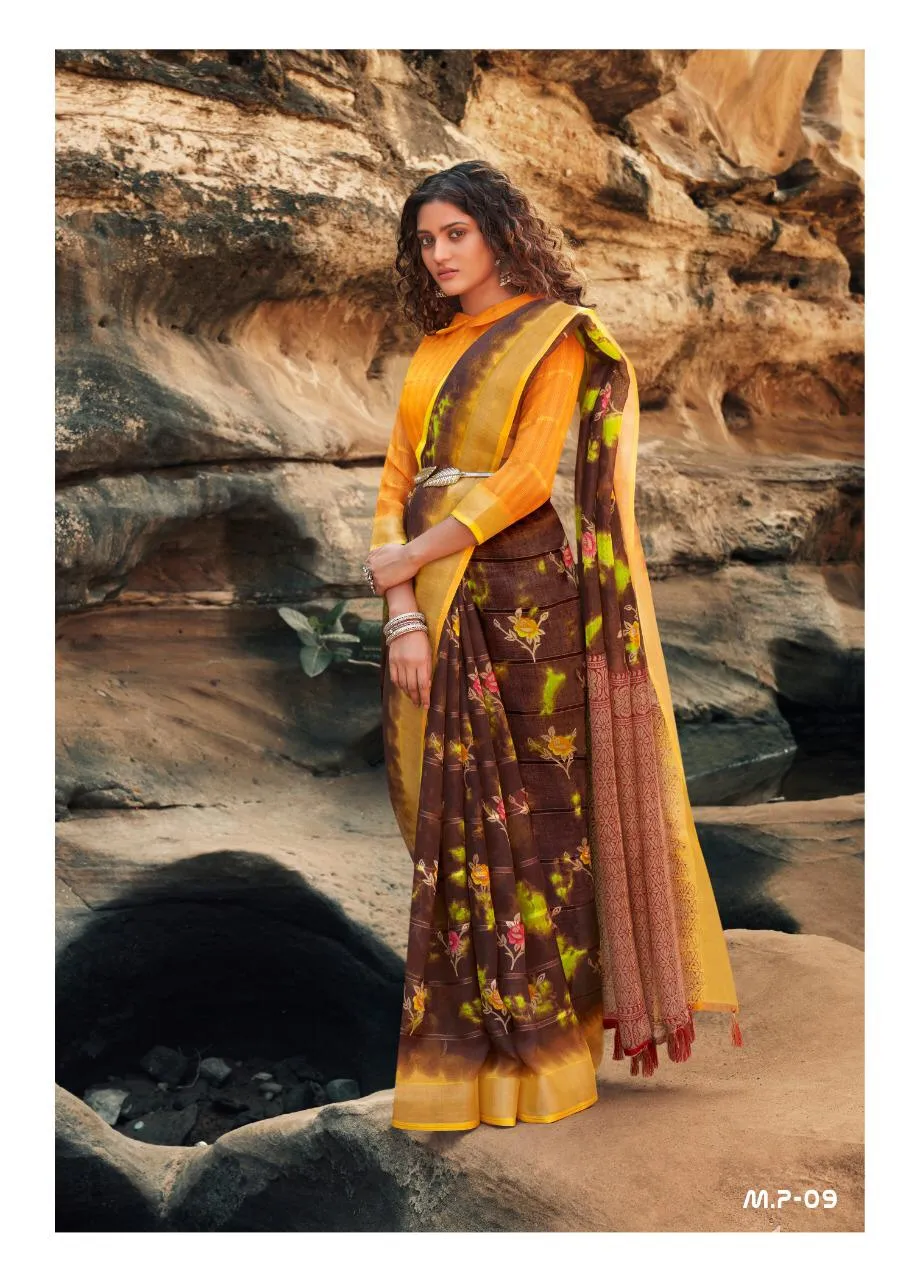 Shreyans Fashion Launched Manyawar Pattu Linen Casual Wear Sarees Collection