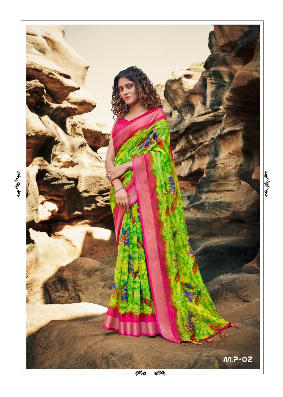 Shreyans Fashion Launched Manyawar Pattu Linen Casual Wear Sarees Collection