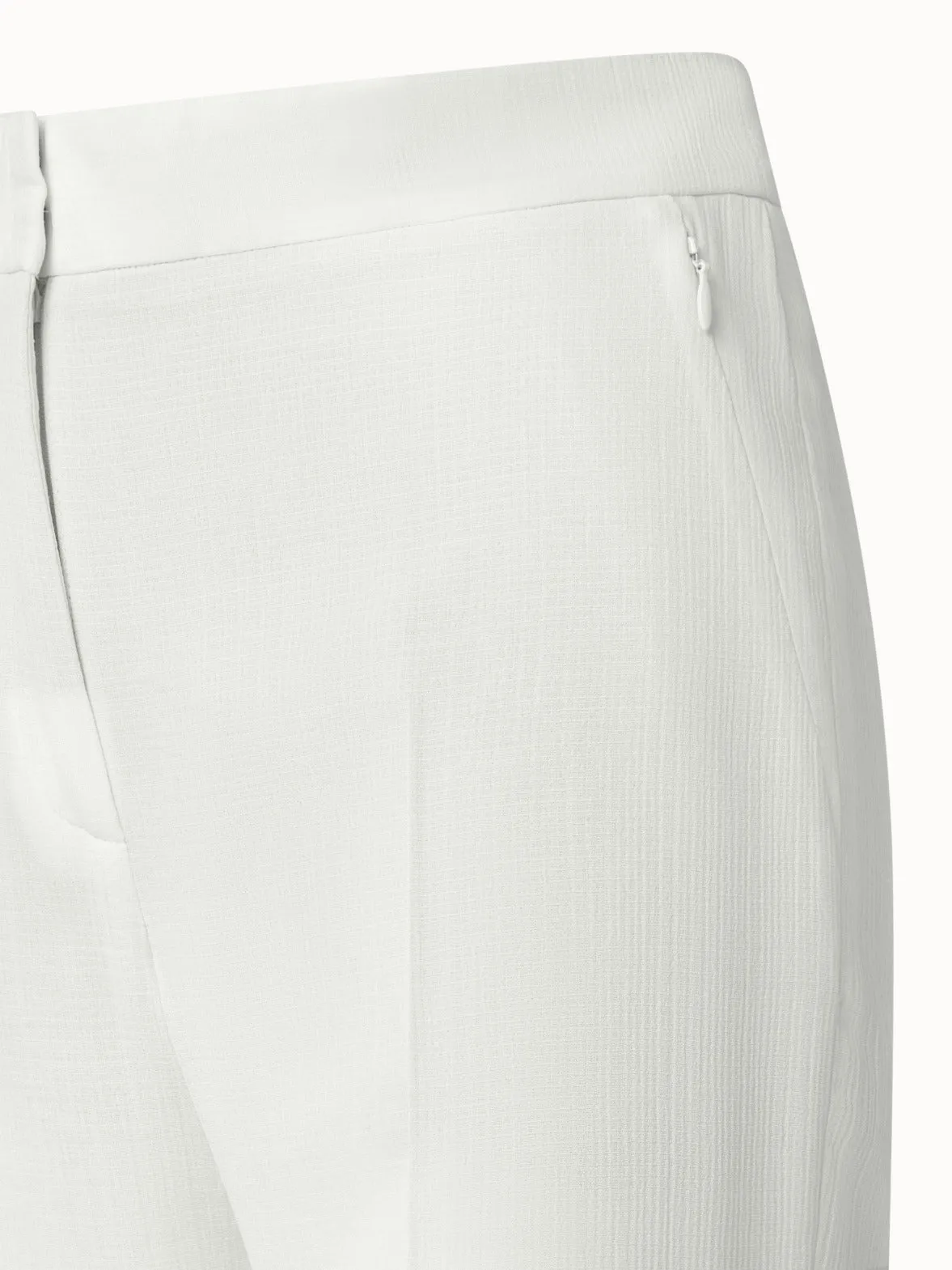 Straight Structured Cotton Silk Double-Face Pants