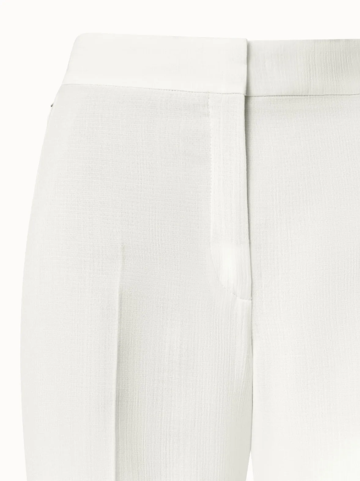 Straight Structured Cotton Silk Double-Face Pants