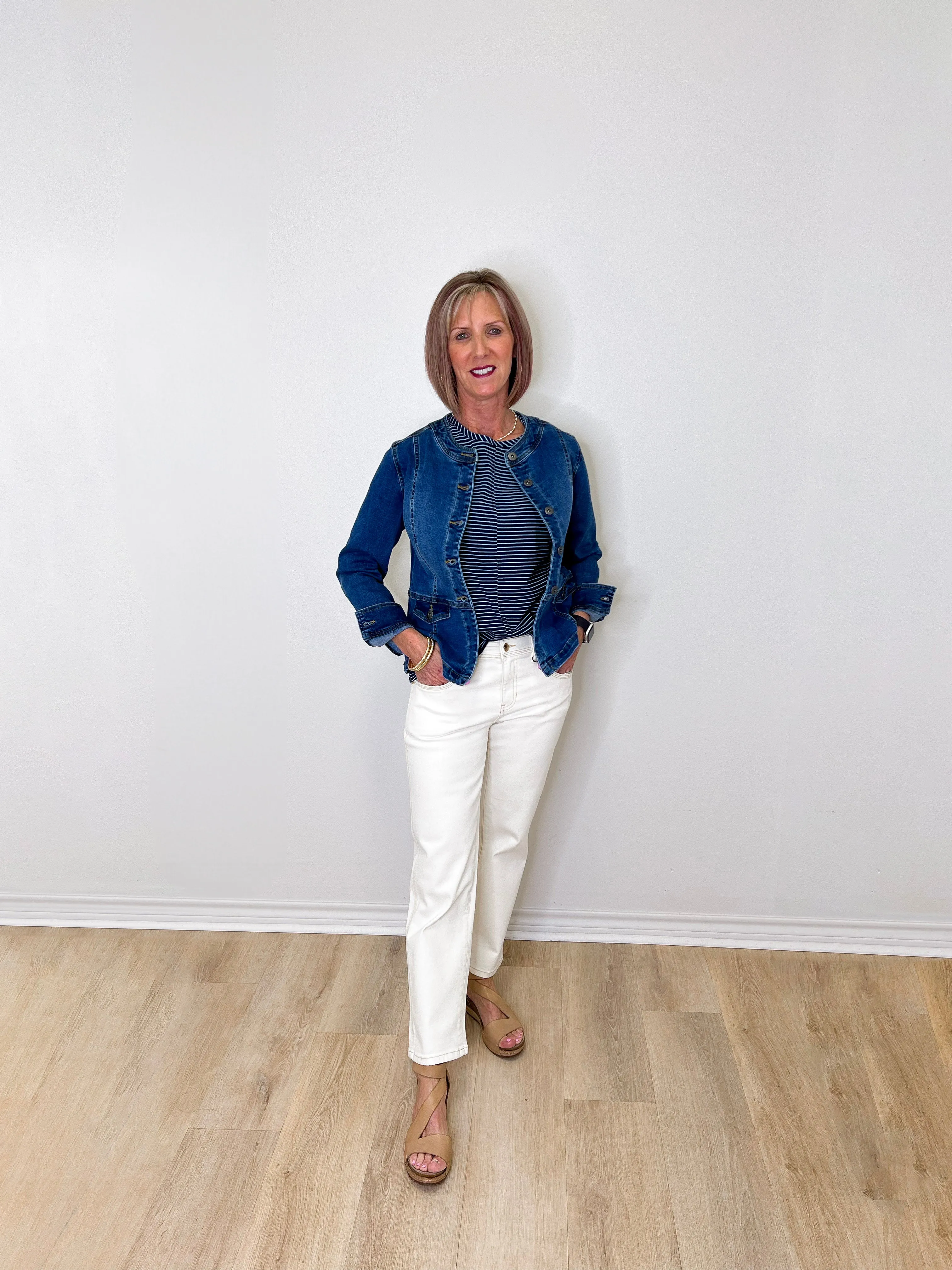 STRETCH DENIM MOTO JACKET