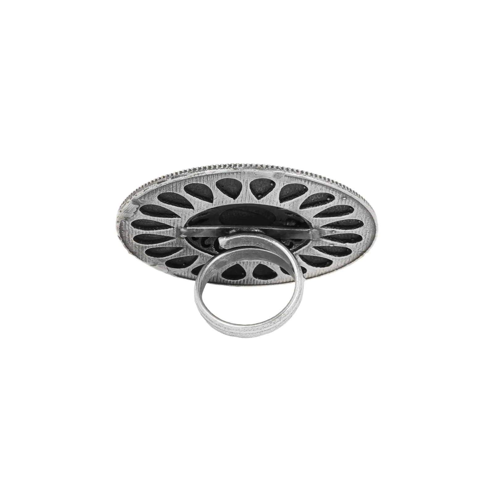 Teejh Naavya Silver Oxidized Ring