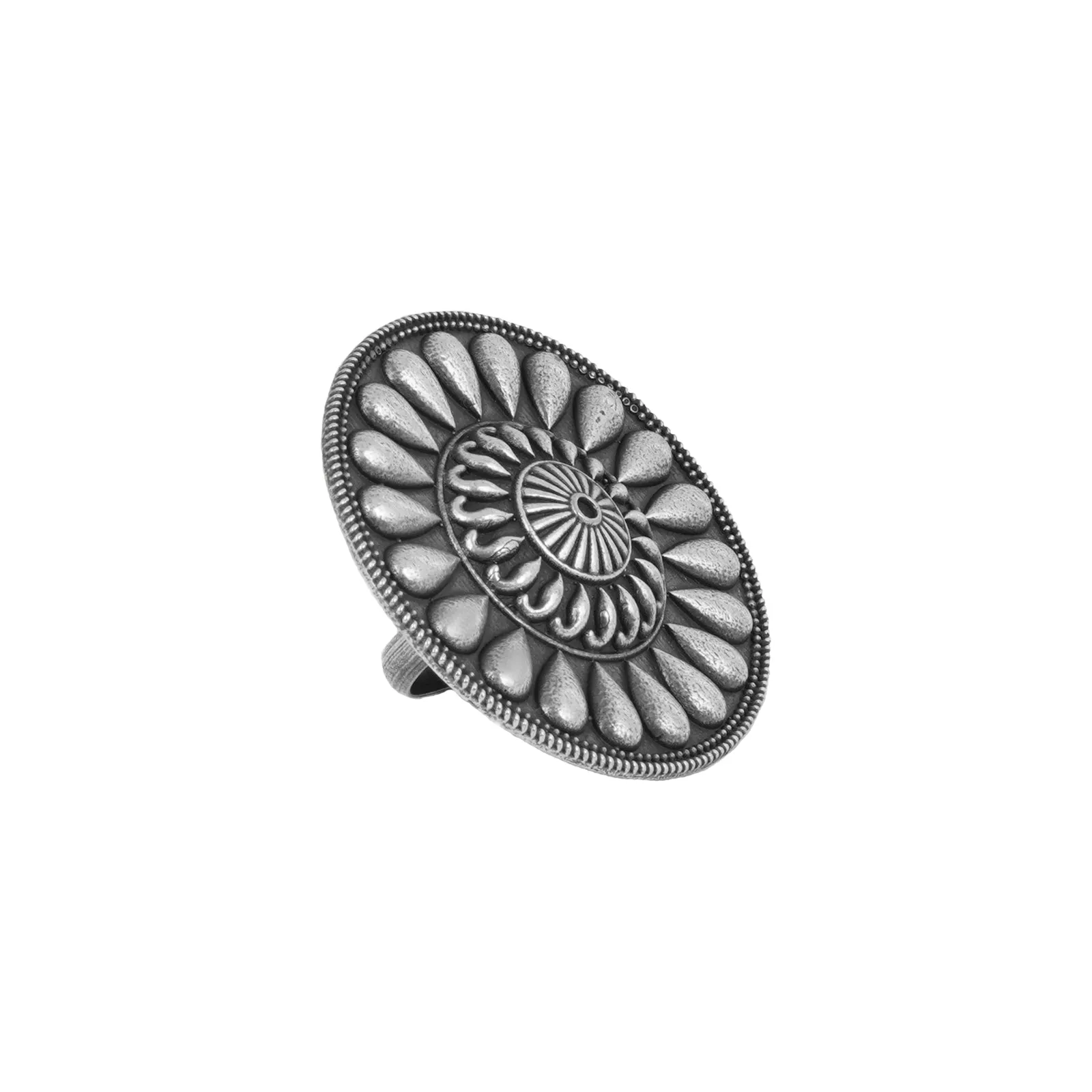 Teejh Naavya Silver Oxidized Ring