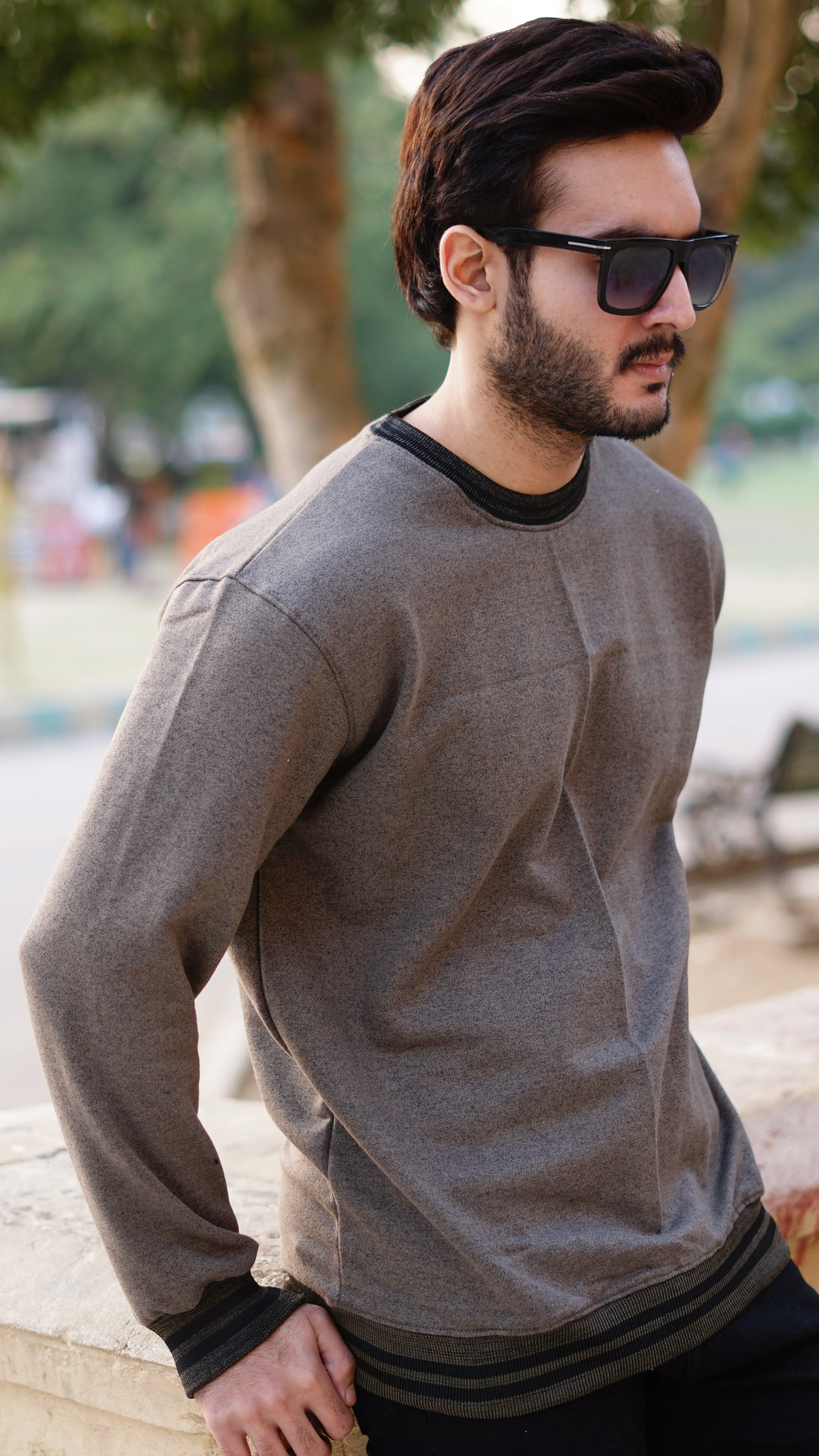 Twist Yarn Sweatshirts - Stylish & Comfortable Melanic Olive | The Divine Shop