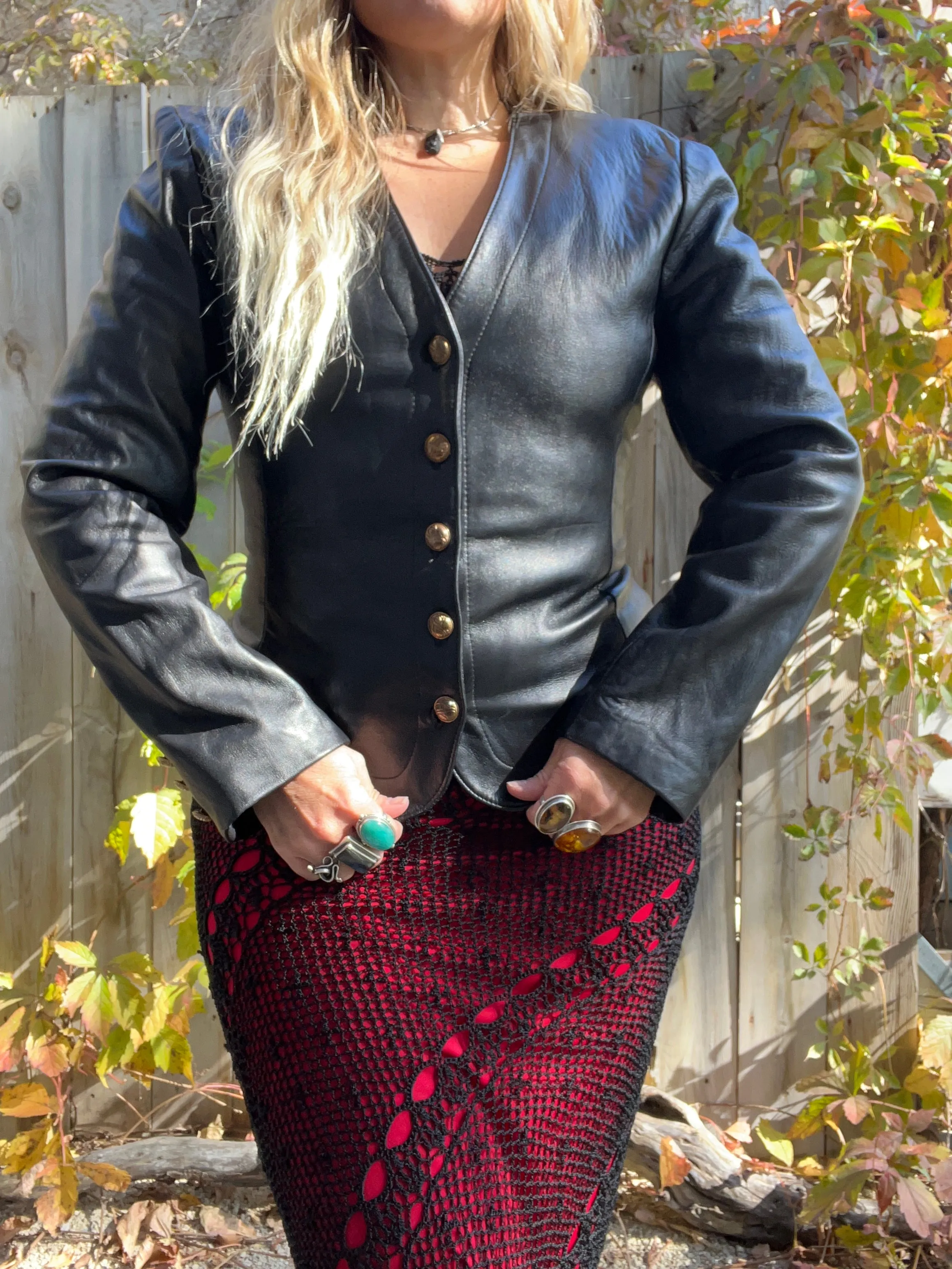 Vintage 90's Black Leather Jacket