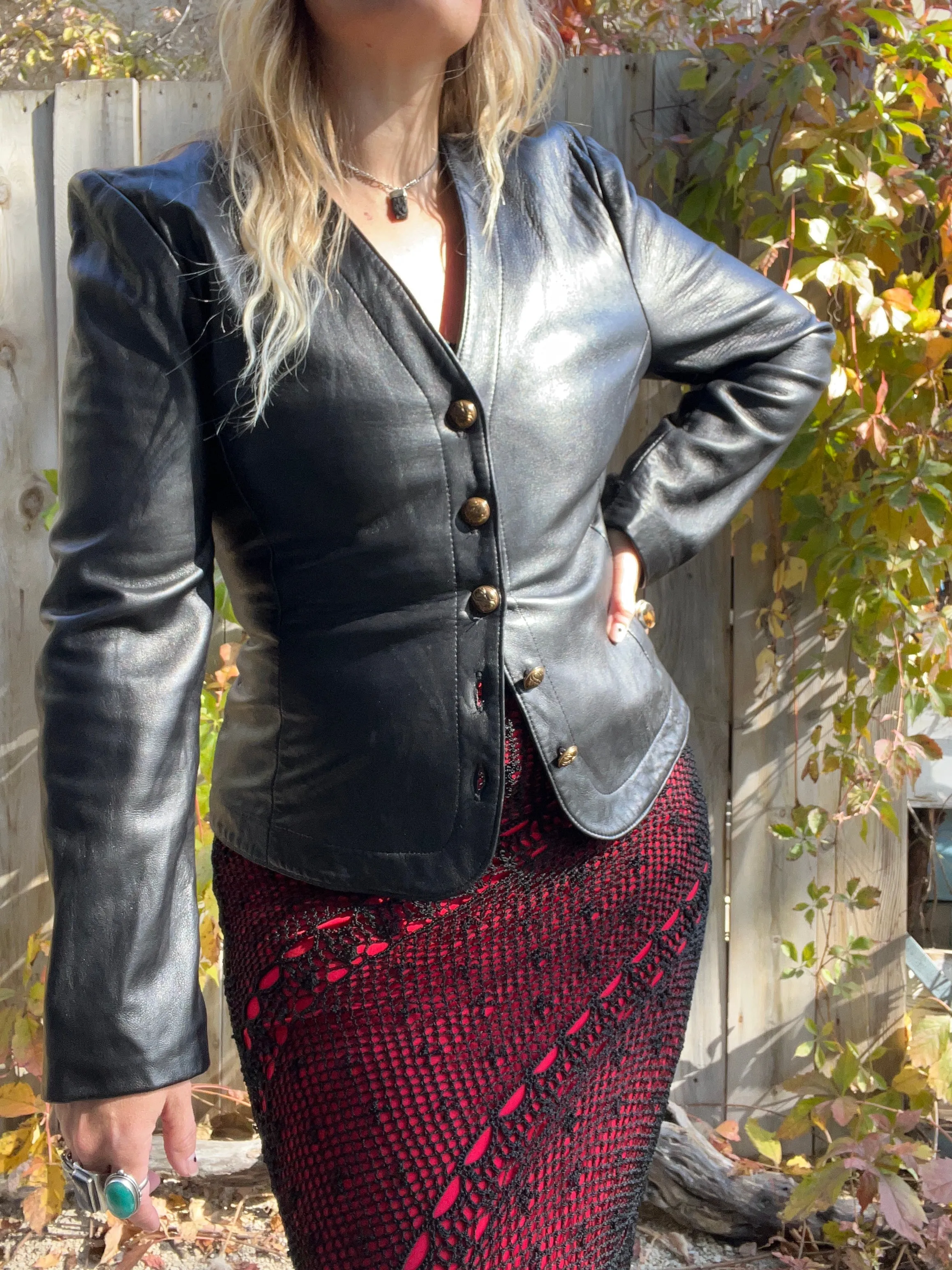 Vintage 90's Black Leather Jacket