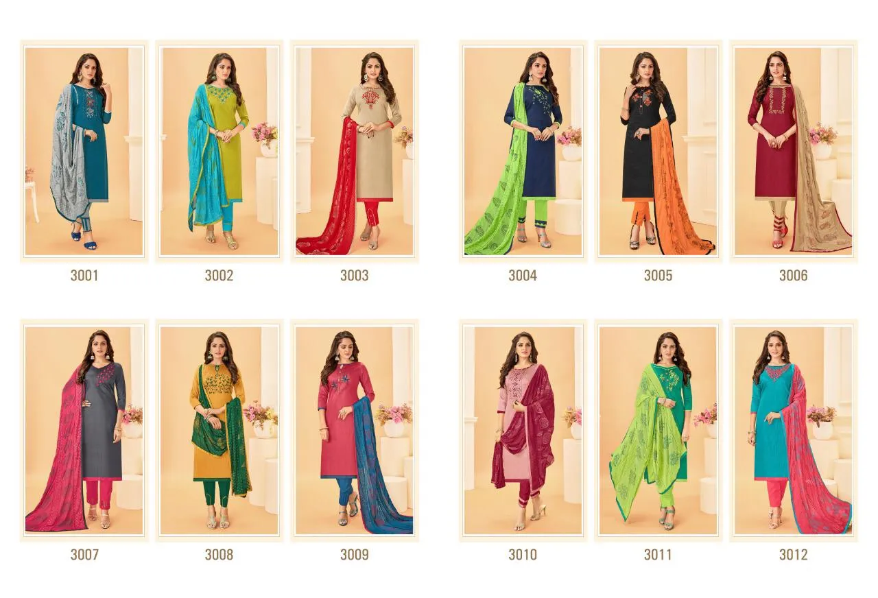 Vishnu Impex Noureen Cotton Slub Fabric Casual Wear Salwar Suit