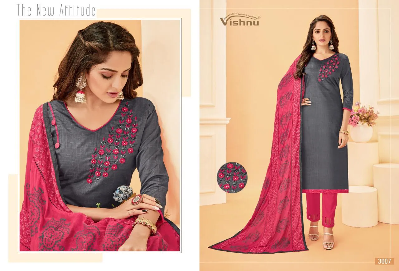 Vishnu Impex Noureen Cotton Slub Fabric Casual Wear Salwar Suit