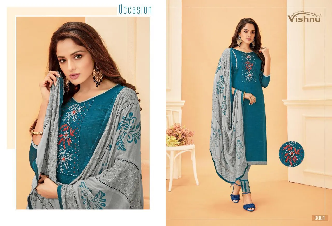 Vishnu Impex Noureen Cotton Slub Fabric Casual Wear Salwar Suit