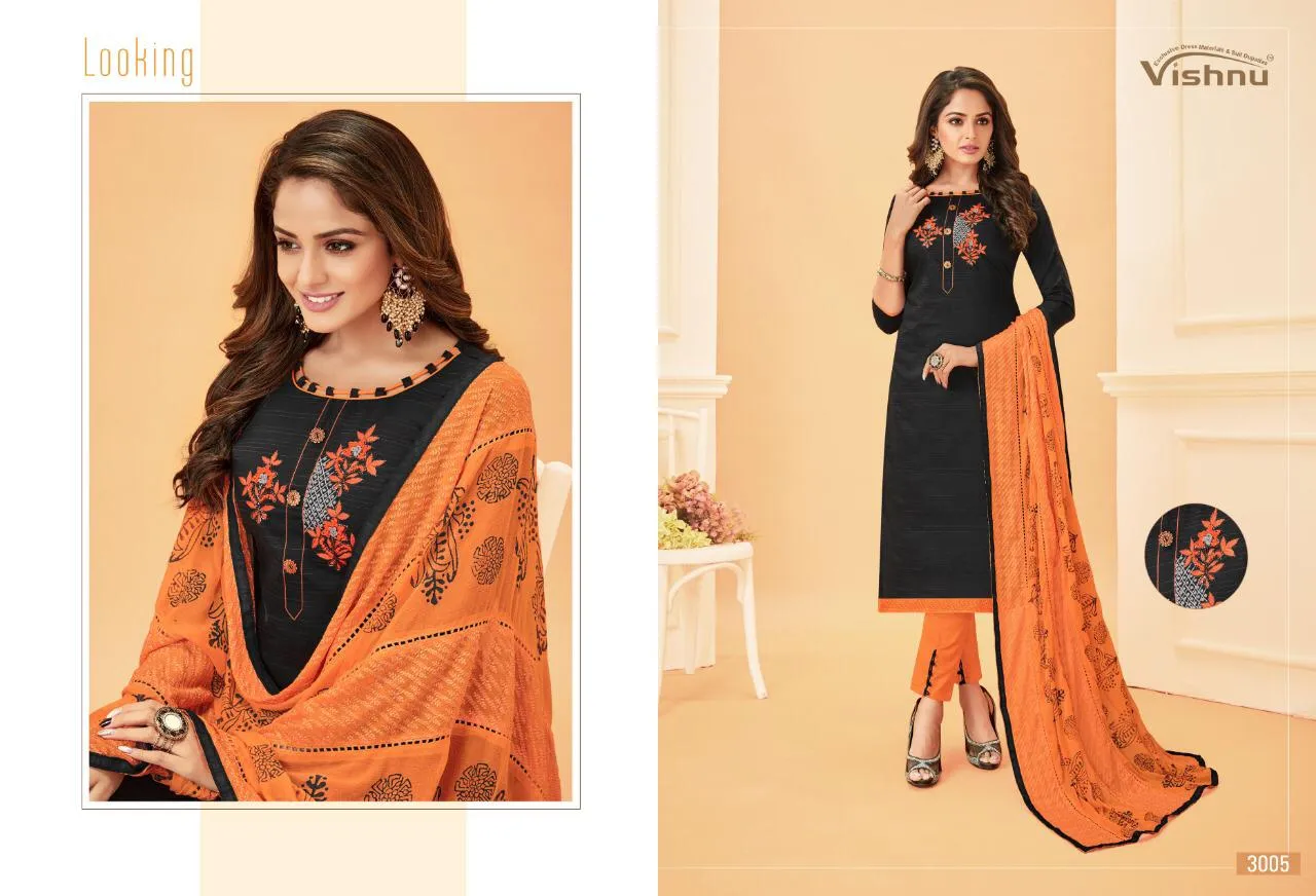 Vishnu Impex Noureen Cotton Slub Fabric Casual Wear Salwar Suit