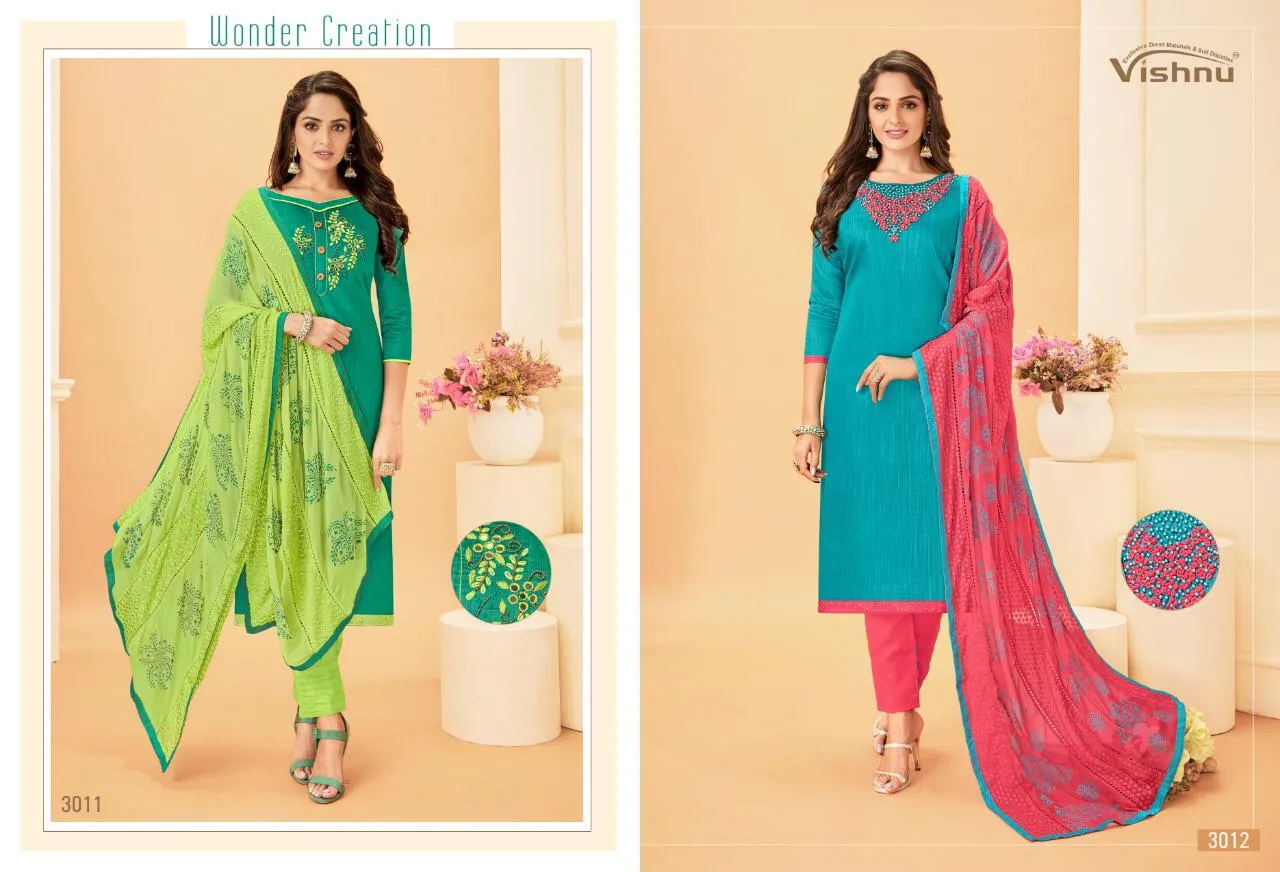 Vishnu Impex Noureen Cotton Slub Fabric Casual Wear Salwar Suit