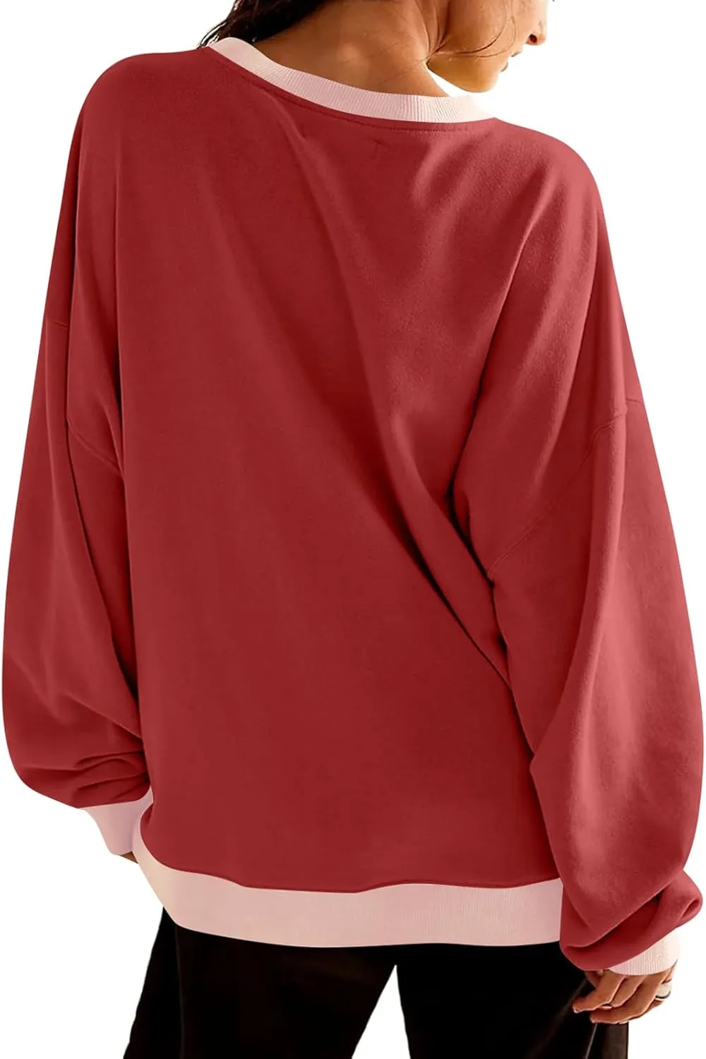 VUTRU Women Striped Oversized Sweatshirt Crewneck Long Sleeve Shirts Hoodies Casual Loose Pullover Top 2024 Fall Clothes