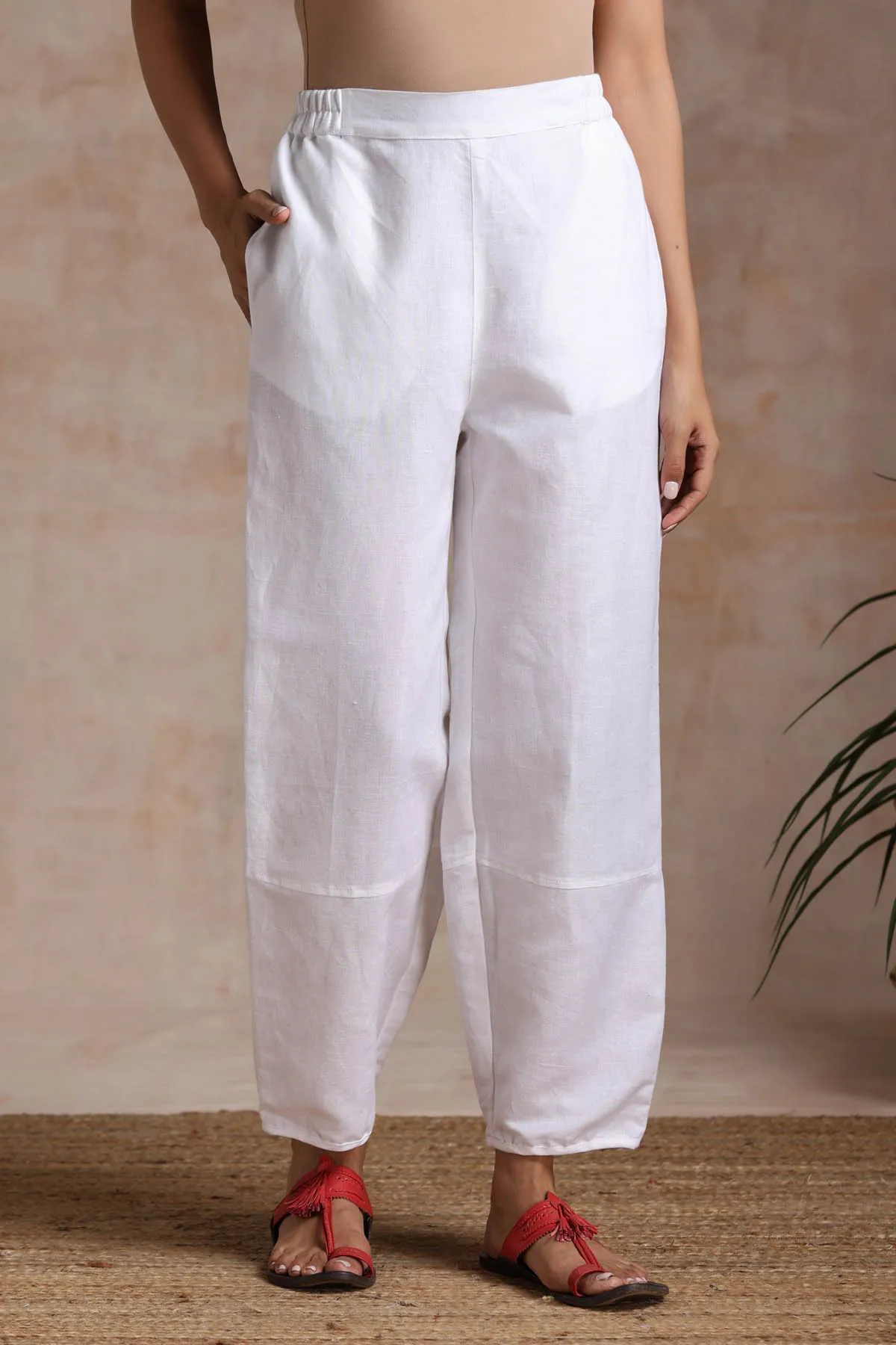 White Linen Versatile Pants