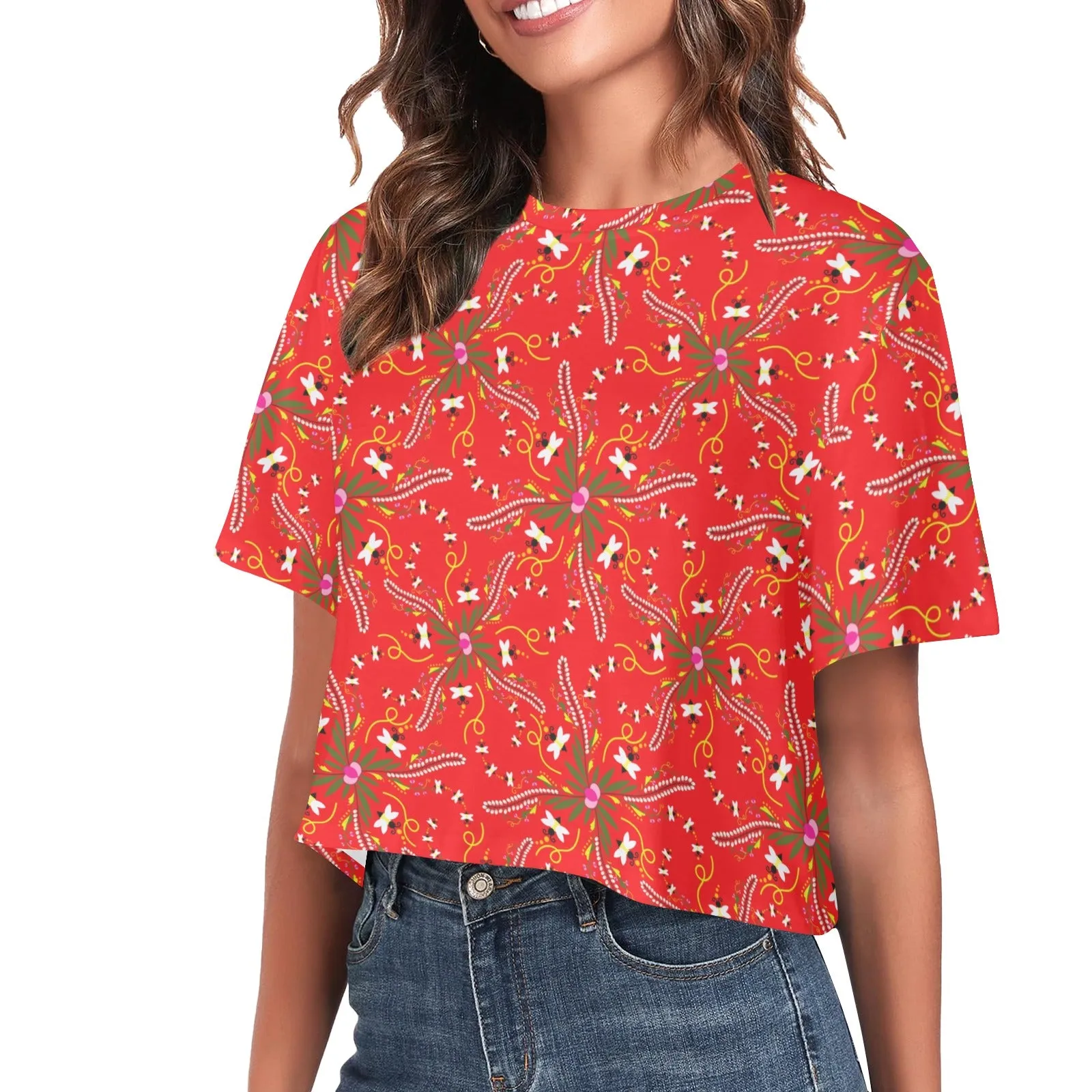 Willow Bee Cardinal Women's Cropped T-shirt
