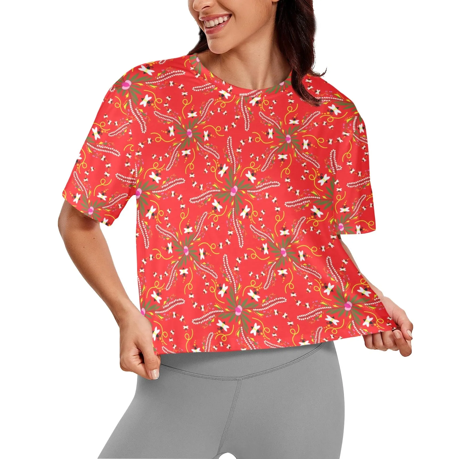 Willow Bee Cardinal Women's Cropped T-shirt