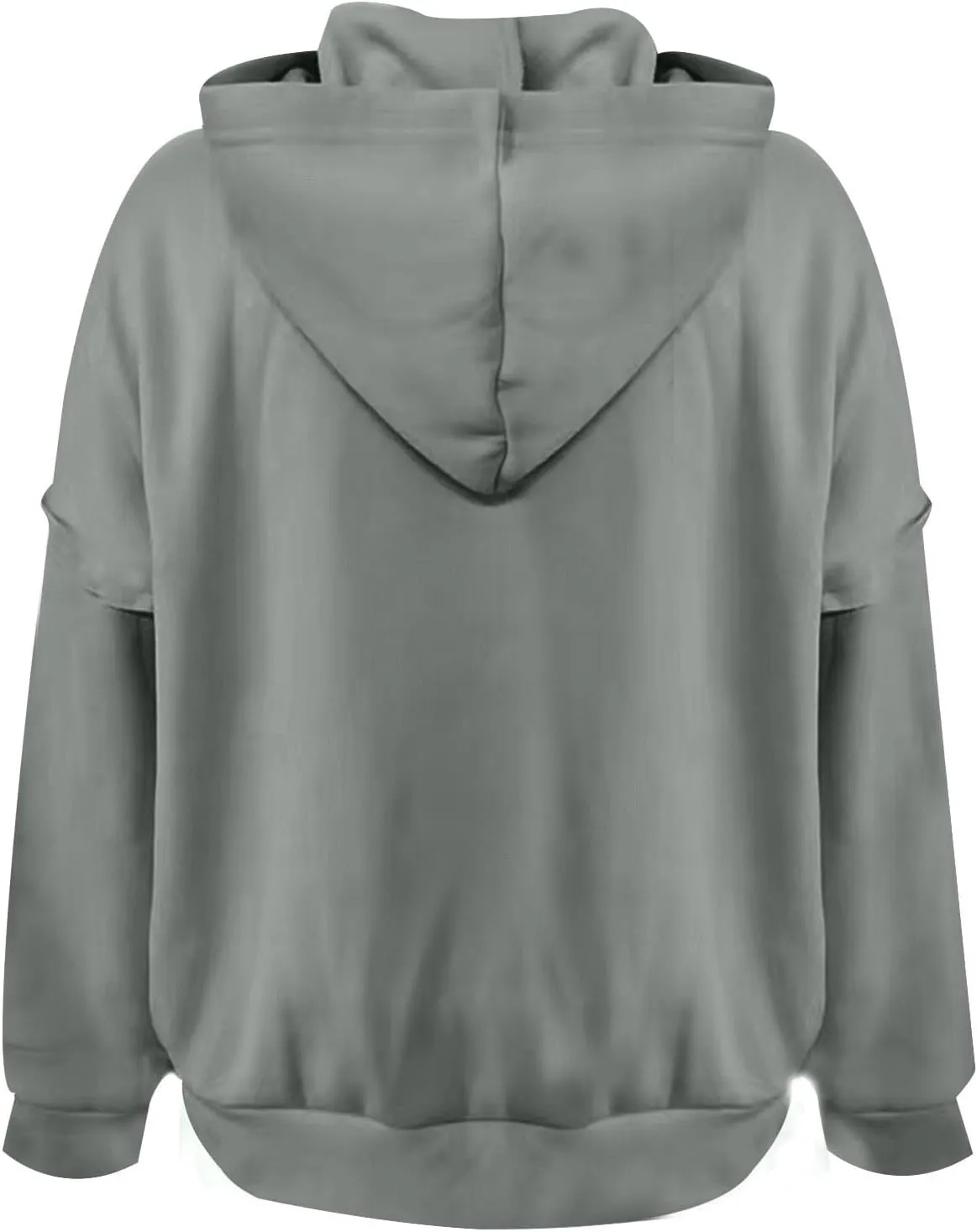 Womens Oversized Hoodies Button Down Long Sleeve Hooded Sweatshirts Fashion Solid Color Pullover Tops Fall Clothes 2024